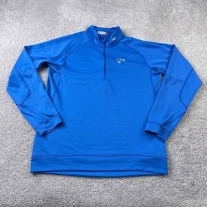 KJUS Sweater Mens Large‎ Blue Keano Half Zip Pullover Golf Performance Logo